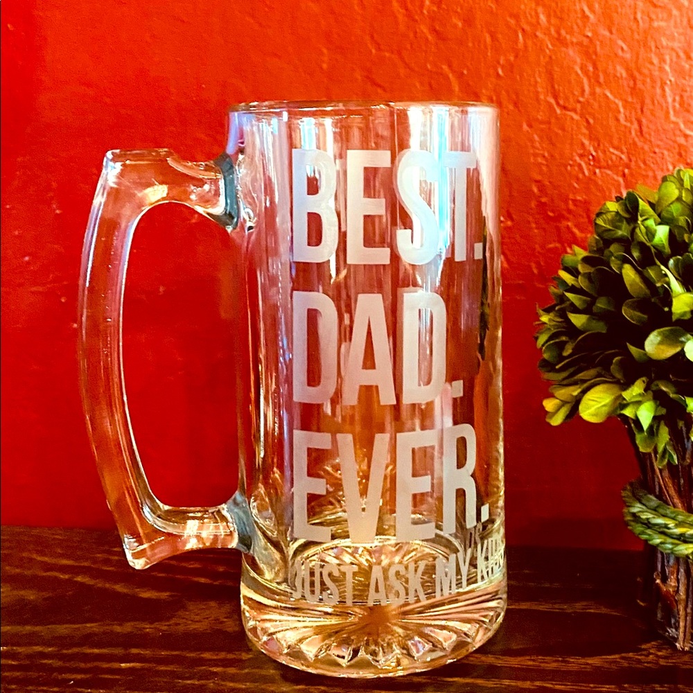 Beer mug for dad ADD YOUR BAME OR MESSAGE